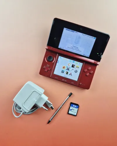 Nintendo 3DS Vermelho 64Gb Lotado de Jogos