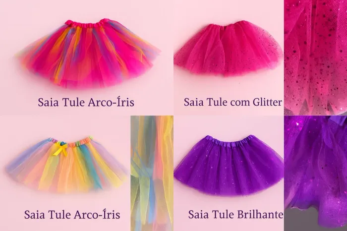 Saias de Tule Coloridas para Festas e Brincadeiras