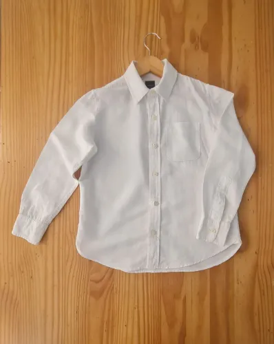 Camisa Branca Linho Misto - Gap - 8a - Infantil