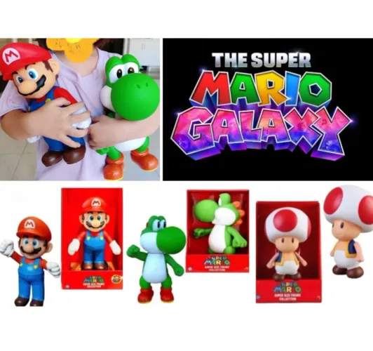 Turma do Mario - Toad Mario Yoshi (articulados)