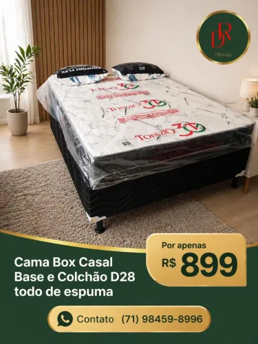 Cama Box Casal Base e Colchão D28 Exclusive- Novo e embalado!!