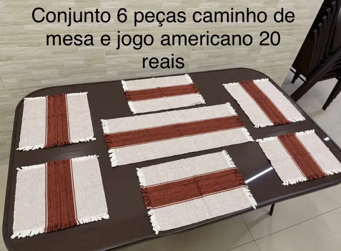 Conjunto Caminho de Mesa e Jogo Americano