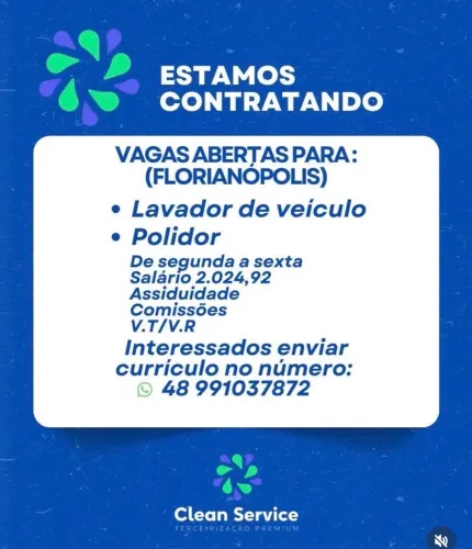 Vaga lavador automotivo, sc 401