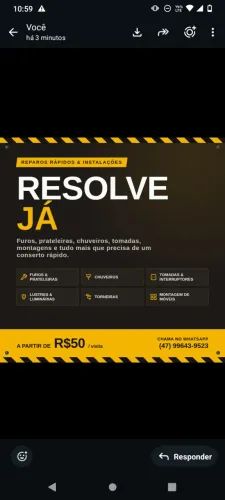 Reparos rápidos, instalações , pequenos serviços em geral