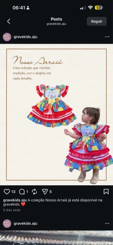 Vestido quadrilha tamanho 1 ano