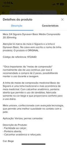 Meia compressão Dynavem Basic Medicinal TAM P2 Bege