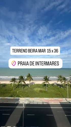 Terreno pé na areia de intermares beira mar vista permanente