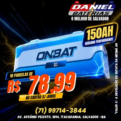 Bateria de 150ah Onbat - Daniel das Baterias