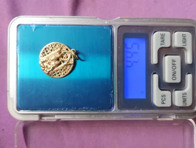 Pingente ouro 18k nossa senhora e menino jesus