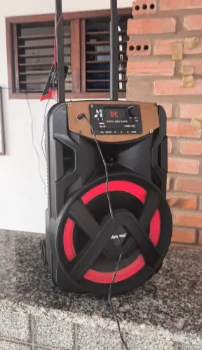 CAIXA DE SOM Amvox Aca 250 Groove Bluetooth - Amplificada 250W USB com Tweeter e Rodinhas
