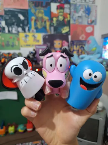 Kit 3 Bonecos/brinquedos Coleção Burger King Cartoon Network Puro Osso, Coragem e Bloo