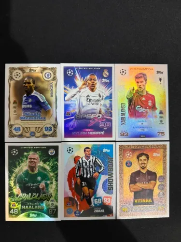 Lote Cards Topps Match Attax Champions League ? Mbappé, Haaland, Drogba, Zidane e Mais  De