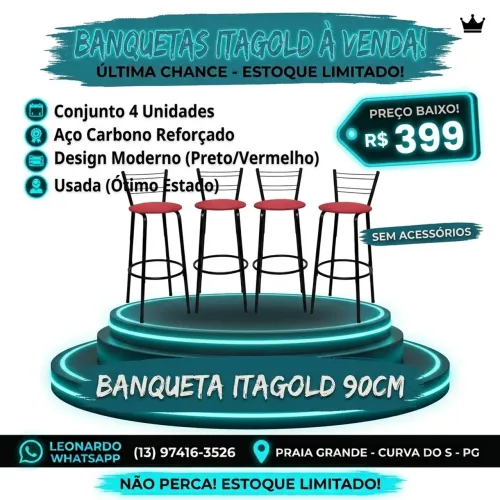 Banquetas vermelha