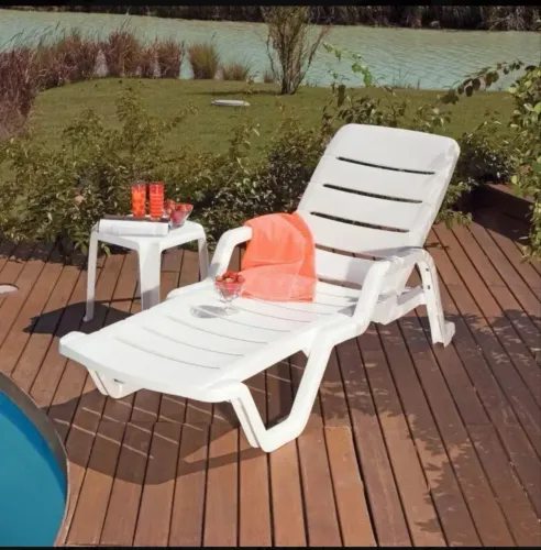 2 Espreguiçadeiras Reclináveis para Área de Piscina e Jardim