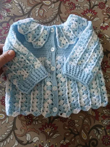 Casaquinho Crochê para Bebê RN até 4 meses