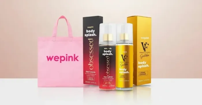 ORIGINAL kit presente wepink virginia: 2 body splash mais vendidos obsessed + vf golde