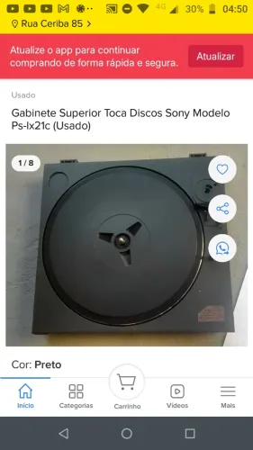 Gabinete Superior Toca Discos Sony modelo PS-LX21 - Usado