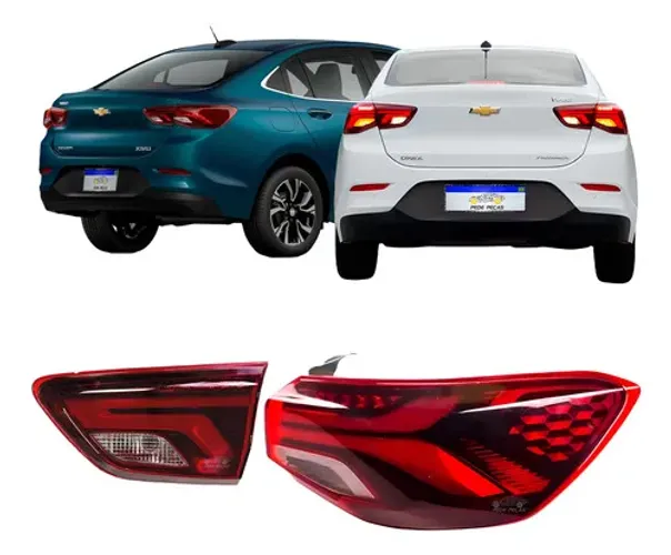 Par Lanterna Onix Sedan 2020 2021 2022 2023 2024 25 C/led Ld Direito/passageiro Vermelho
