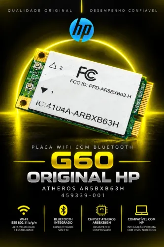Placa WIFI Com Bluetooth G60 Original HP Atheros AR5BXB63H 459339-001