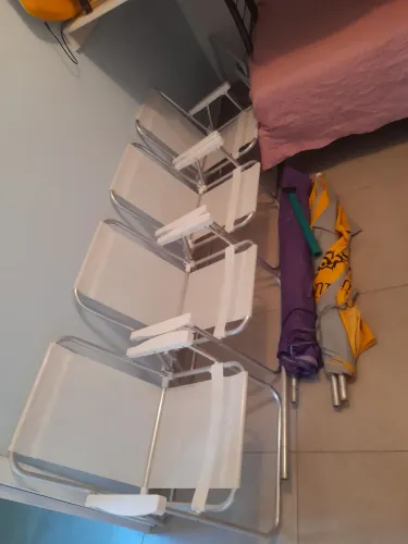 Cadeiras de praia Branca em alumínio. 