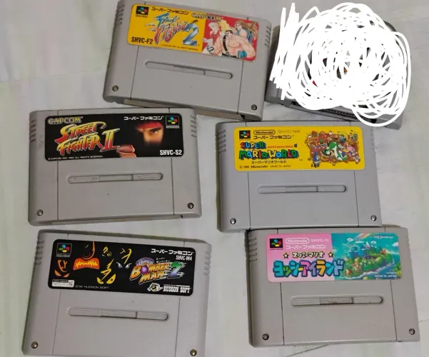 Lote 5 jogos de Super Famicon (SNES)
