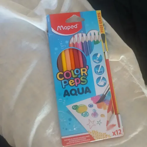 Lápis de cor aquarelavel 12 cores + pincel
