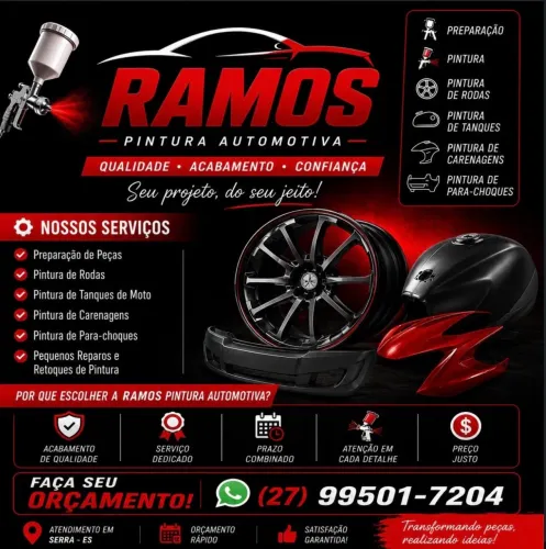 Pintura Automotiva e de Motos - Carenagens, Tanques, Rodas e Mais