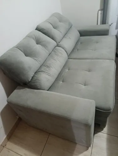 SOFÁ RECLINÁVEL 3 LUGARES COM BAÚ - EXCELENTE ESTADO