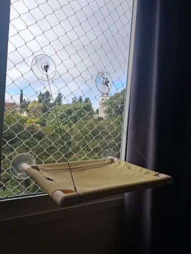 Rede de janela para gatos com ventosas