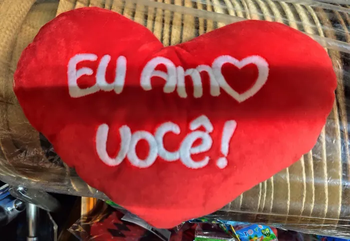 Pelúcia coração "Eu amo você" dia dos namorados