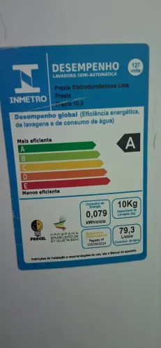 Tanquinho Lava Roupas 10KG PRAXIS