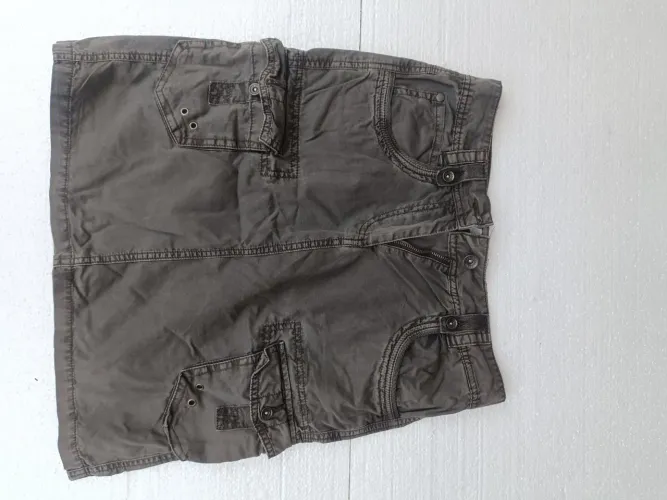 Saia jeans cinza Tam 38