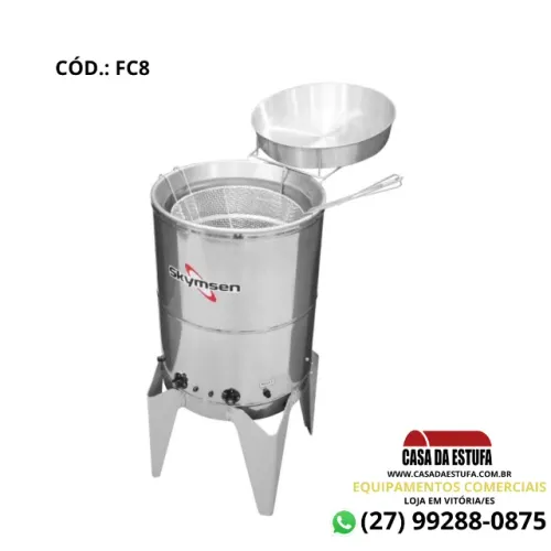 Fritadeira Elétrica 24 Litros Água e Óleo INOX - 8000W 220 V - SKYMSEN