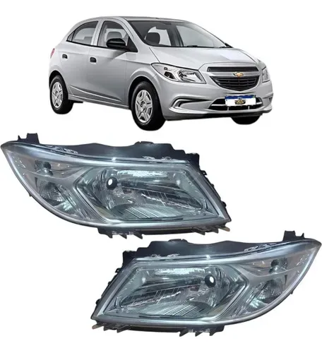 Par Farol Onix Lt Ltz 2012 A 2016 Máscara Cromado Ambos Lados