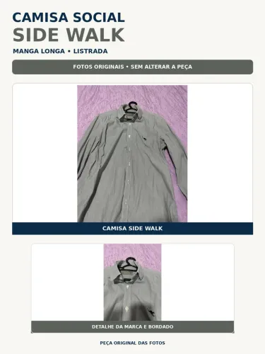 Camisa social Side Walk Original tamanho 40/42