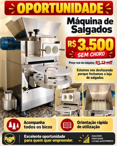 Máquina de Salgados Profissional - Oportunidade R$ 3.500