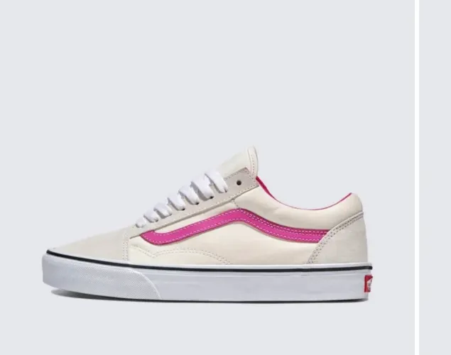 Tênis vans branco e rosa 