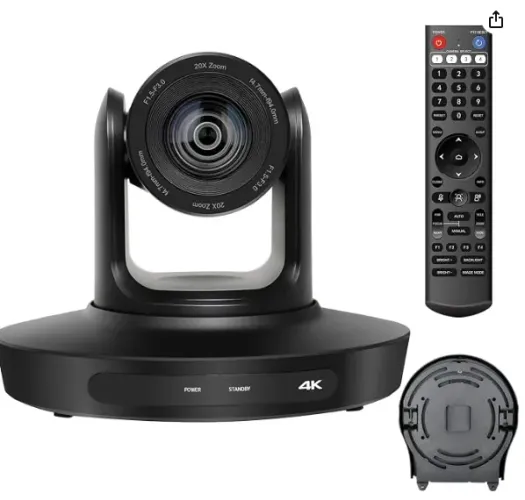 Câmera PTZ 4K HDMI Zoom óptico 20x com saídas de transmissão IP USB3.0/HDMI/LAN