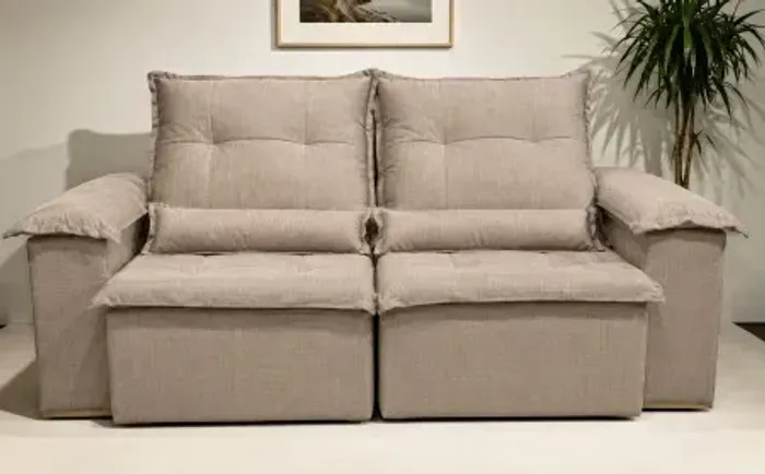 OFERTA Sofá Retrátil e Reclinável Petrus Castor EM ESTOQUE 