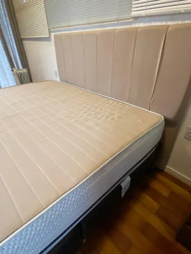 Cama Box King Size Ortobom Liberty 23 x 1,98 x 1,86 - C/ Cabeceira Estofada - Pouco uso -