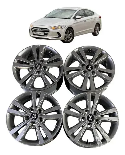 Jogo De Roda Aro 17 Hyundai Elantra 2017 C/detalhes Cinza