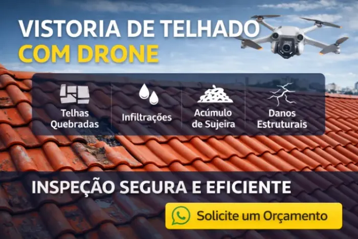 Inspeção em telhado com drone