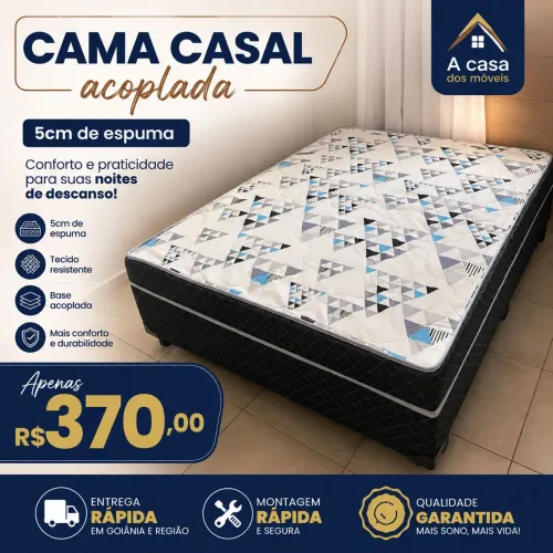 Cama casal acoplada 5cm