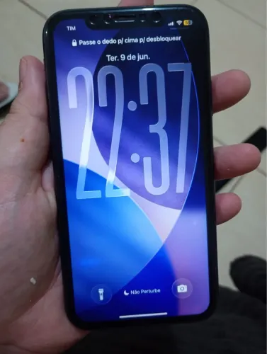 Face ID, ok, câmeras ok, bateria 74%, Nfc ok