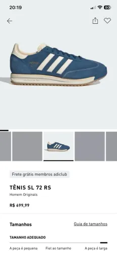 TÊNIS SL72 ADIDAS TAMANHO 43