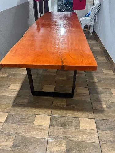 Mesa Angelim Pedra 2,50m Pé Industrial | Fabricação Própria | Entrega