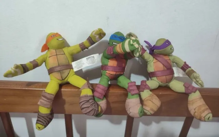 Coleção bonecos tartarugas ninjas pelúcia mac lanche feliz