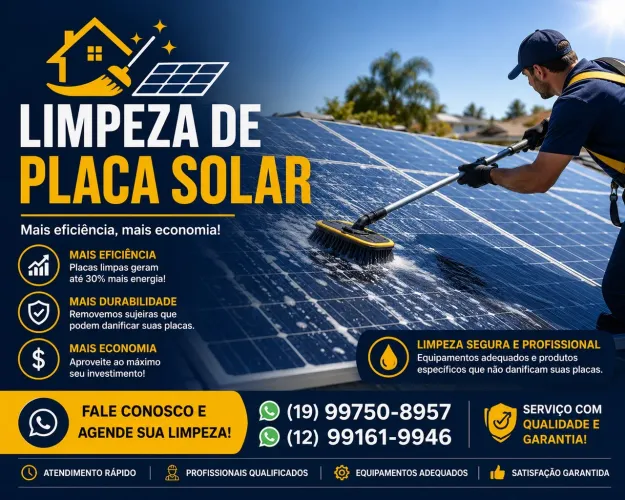 Limpeza de placa solar 