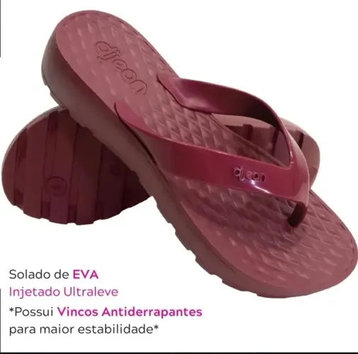 Chinelo Feminino Dijean Massageador Esporao Conforto cor telha 37/38