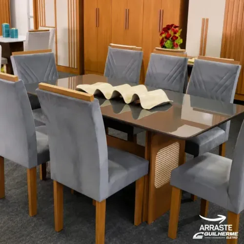Conjunto Mesa Lara 1,60m com 6 Cadeiras - Leifer